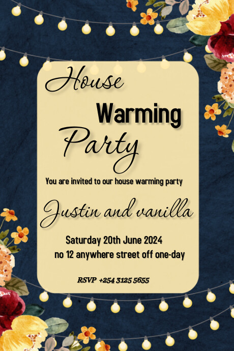 Orange Pastel House Warming  Tumblr Graphic template