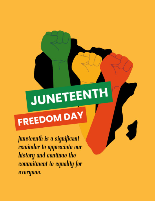 Orange Pastel Juneteenth Freedom Day  Flyer (us Letter) template