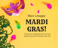 Orange Pastel Mardi Gras Carnival Celebration Cards Medium Rectangle Rectángulo Mediano template
