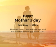Orange Pastel Mother's Day Wish Card  Large Rectangle Retângulo grande template
