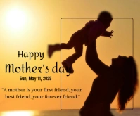 Orange Pastel Mother's Day Wish Cards Medium Rectangle Mittelgroßes Rechteck template