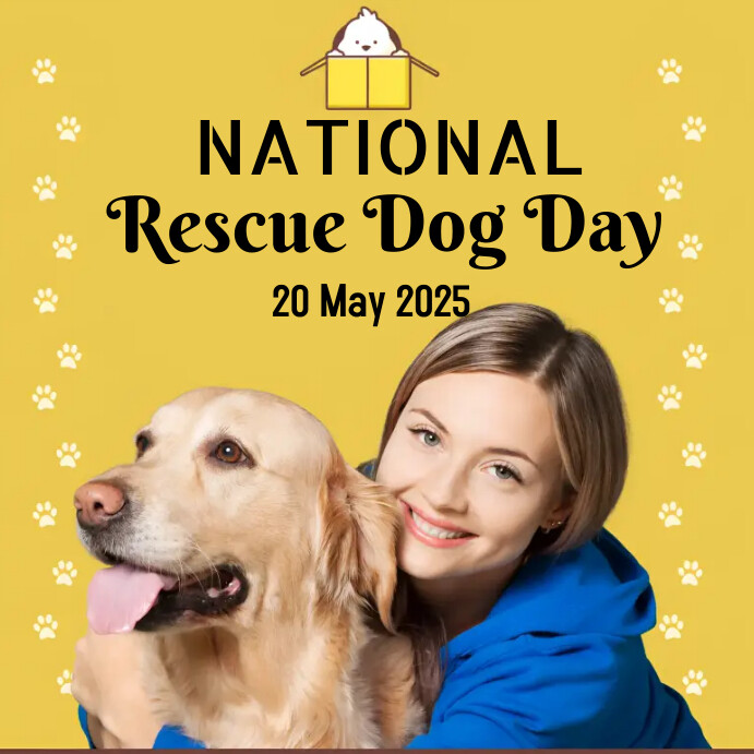 Orange Pastel National Rescue Dog Day Instagr Templat | PosterMyWall