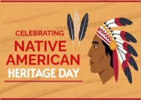 Orange Pastel Native American Heritage Day Postcard Postal template
