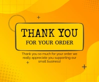 Orange Pastel Thank You Posts  Medium Rectangle template