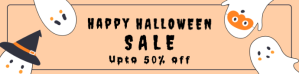Orange Halloween Sale Banner di classe Google Template
