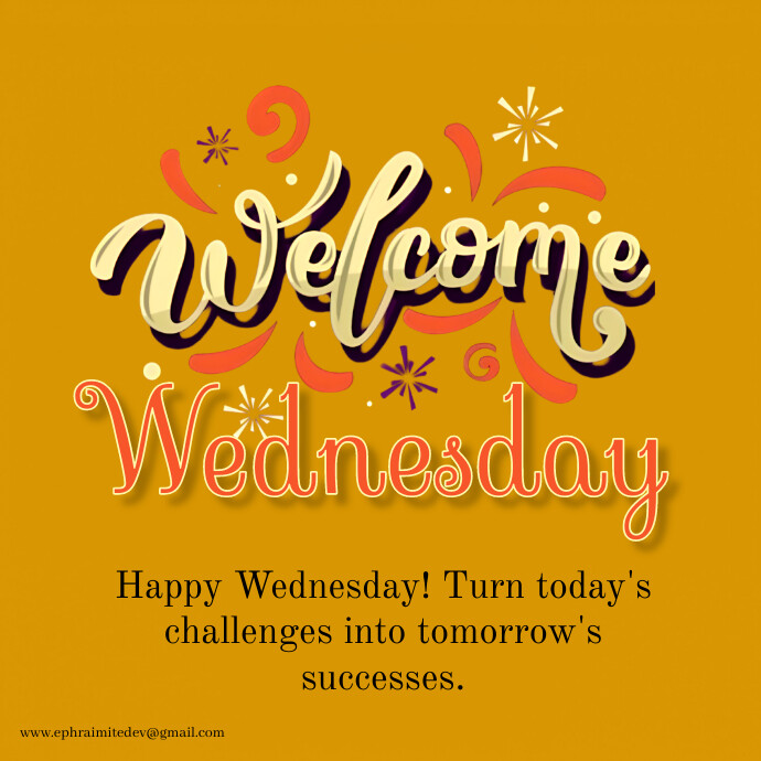 Plantilla de Orange Pastel Welcome Wednesday Logo | PosterMyWall
