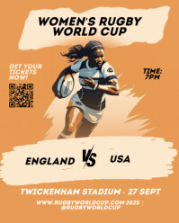 Orange Pastel Women's Rugby World Cup  Instagram Portrait template