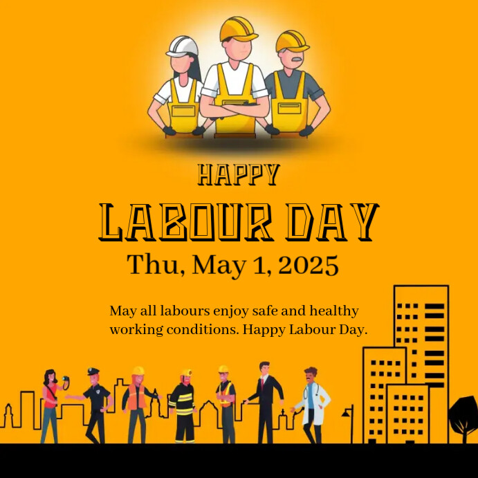 Orange Pastel Worker's Appreciation Day Instagram Post template