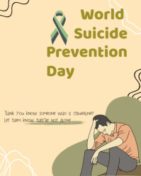 Orange Pastel World Suicide Prevention Day Instagram Portrait template