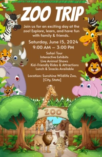 Orange Pastel Zoo Trip Tabloid template