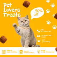 Orange Pet Shop Flyer Instagram Post template
