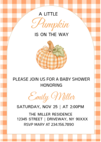 White Baby Shower A6 Template