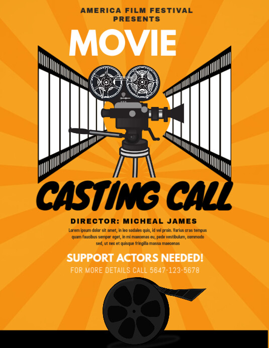 Orange Play Auditions Casting Call Flyer Template PosterMyWall