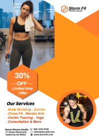Orange  Powerflex Fitness Promo A6 template