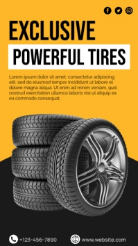 Orange Professional Auto Tires Instagram Story template