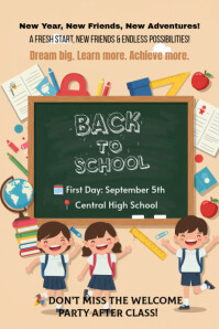 Orange Professional Back To School Poster Template – Modern & Editable Poster