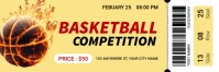 Orange Professional Basketball Game Ticket Twitter Banner template