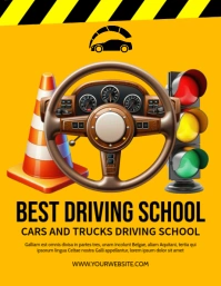 Orange Professional Best Driving School Flyer (us Letter) template