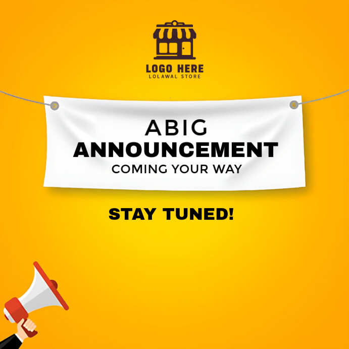 Orange Professional Big Announcement Flyer Instagram Post Template