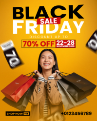 Orange Professional Black Friday Special Discount Sale for Instagram Portrait template