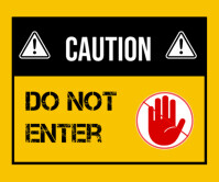 Orange Professional Caution Do Not Enter  Large Rectangle template