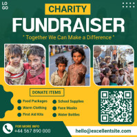 Orange Professional Charity Fundraiser Instagram Post template