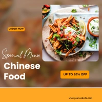 Orange Professional Chinese Food Special Menu Poster Instagram Post template