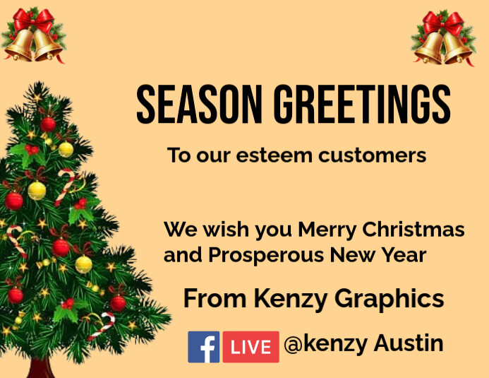 Orange Professional Christmas Greetings Flyer (us Letter) Template