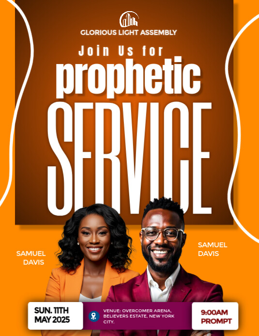 Orange Professional Church  Flyer (us Letter) template