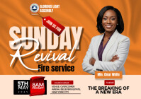 Orange Professional Church Flyers  A5 template
