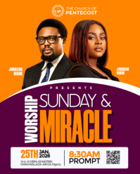 Orange Professional Church Flyers  Instagram Portrait template