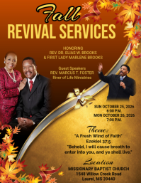 Orange Church Revival Event Pamflet Template