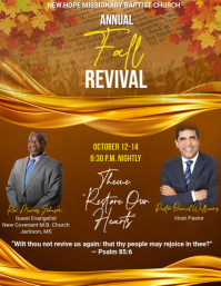 Naranja Church Revival Event Рекламная листовка Template