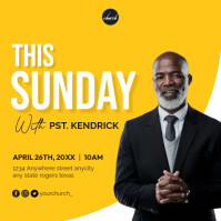 Orange Professional Church Service Instagram Post template