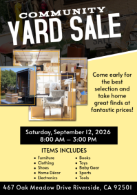 Orange Community Yard Sale A4 Template