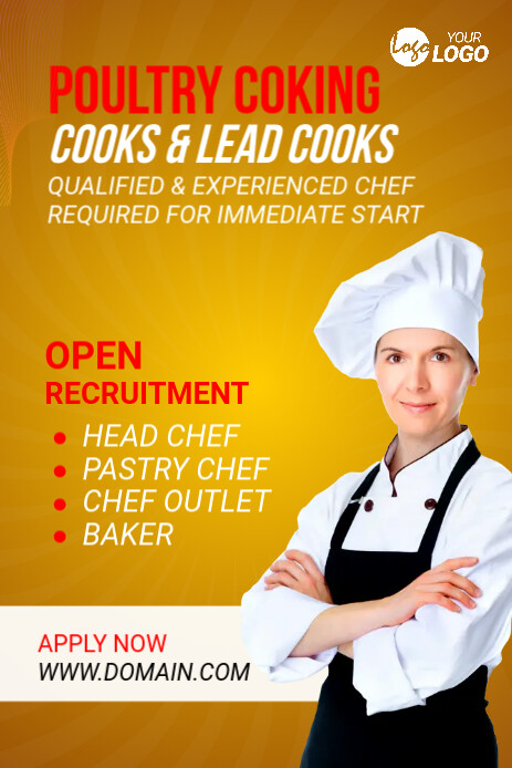 Orange Professional Cooking Lessons Ad Pinterest Graphic Template ...