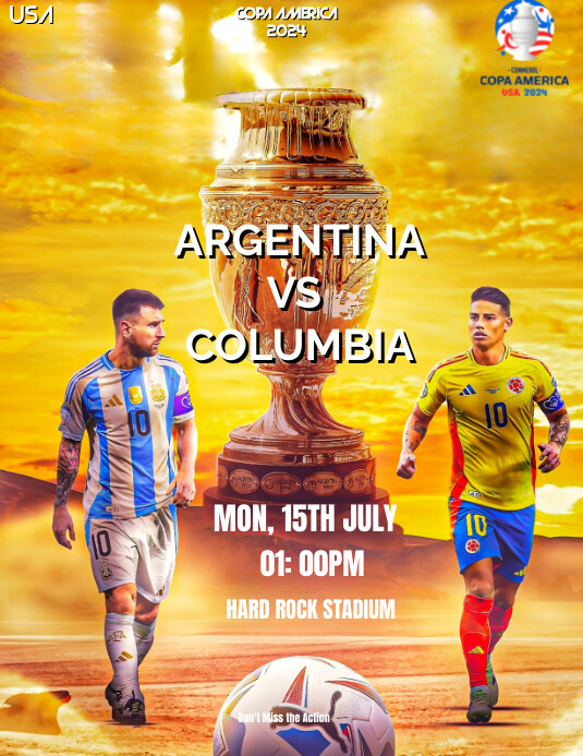 Orange Professional Copa America 2024 Final A Flyer (US Letter) template