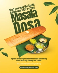 Orange Professional Crispy Dosa Instagram Portrait template