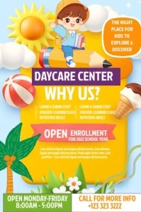 Orange Professional Daycare Cente Poster template