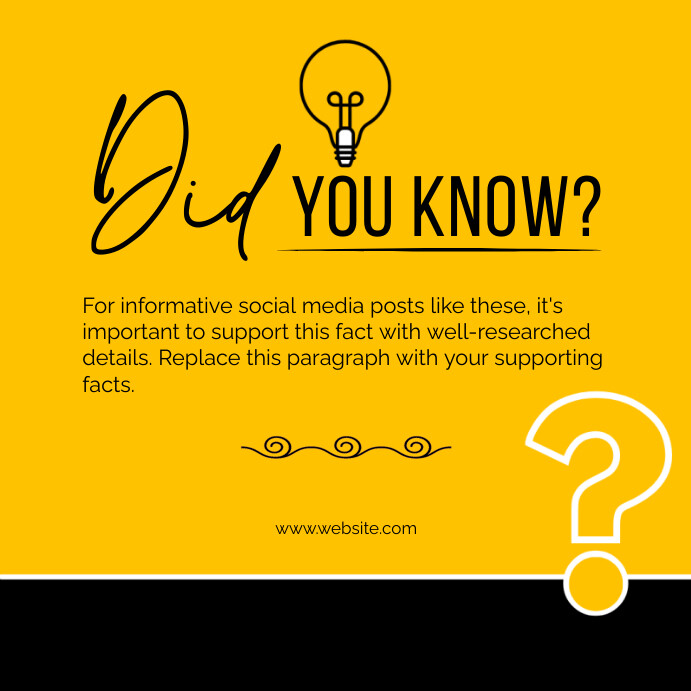 Orange Professional Did You Know Thinking Ide Instagram Post template