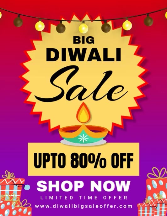 Orange Professional Diwali Sale Flyer (us Letter) template