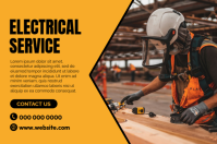 Orange Professional Electrical Service Poster template