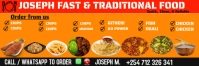 Orange Professional Fast & Traditional Food Banner 2' × 6' template