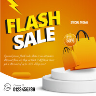 Orange Professional Flash Sale Instagram Post template