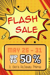 Orange Professional Flash Sale Poster template