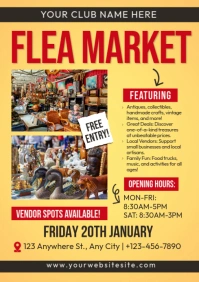 flea market, garage sale, winter sale A4 template