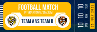 Orange Professional Football Match Ticket Twitter Banner template