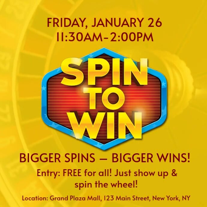 Orange Professional Gaming Spin The Wheel Flyers, Spin The Wheel Flyers, Spin To Win Flyers, Win Pri Publicação no Instagram template