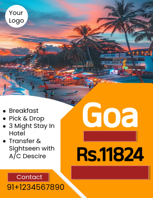 Goa Flyer Copy of Orange Professional Goa Indian Flyer (us Letter) | PosterMyWall
