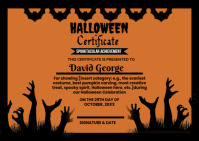 Orange Professional Halloween Certificate  Postcard 明信片 template